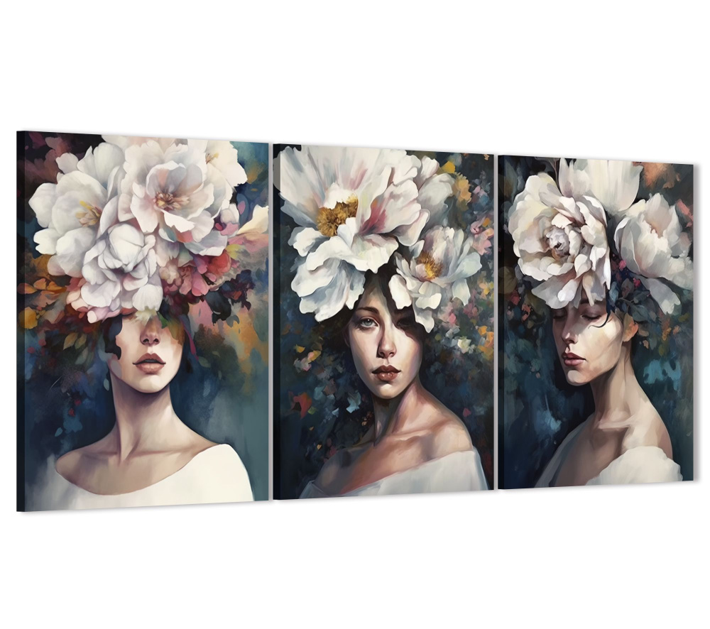 ДоброДаров Картина "Девушка - цветы", 90  х 40 см #1