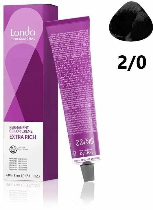 Londa Professional СТОЙКАЯ КРЕМ-КРАСКА 2/0 Черный 60 мл #1