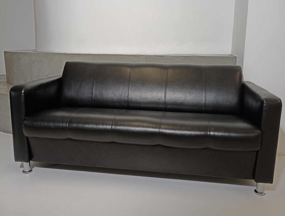 RONUM Прямой диван, механизм Нераскладной, 170х82х80 см,черный  #1