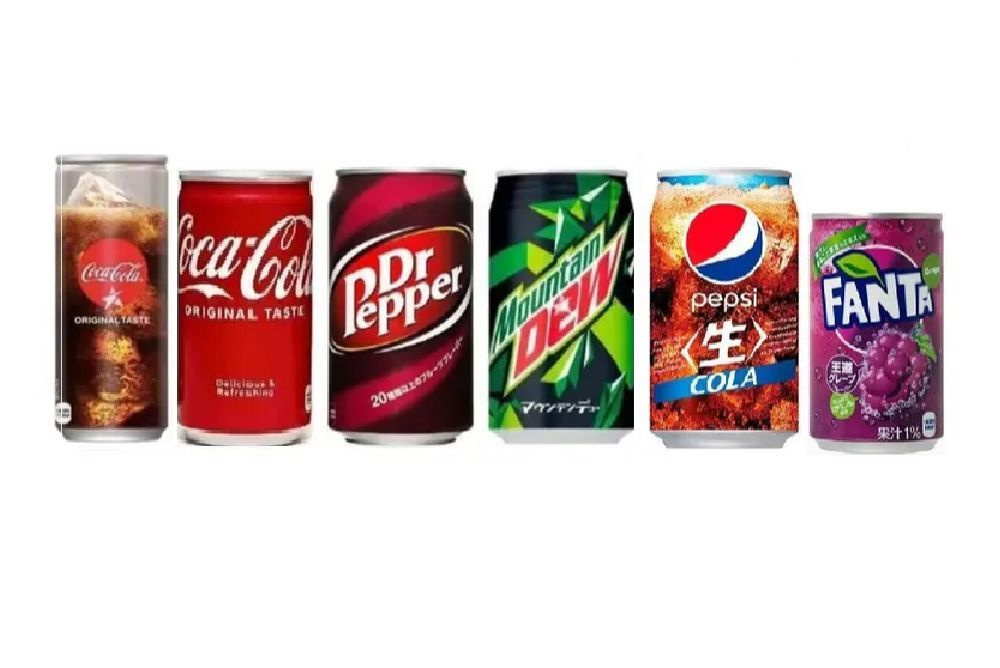 Набор газированных напитков Pepsi-Cola, Coca-Cola, Fanta Grape, Mountain Dew, Dr. Pepper, ( 6 шт.).Япония #1