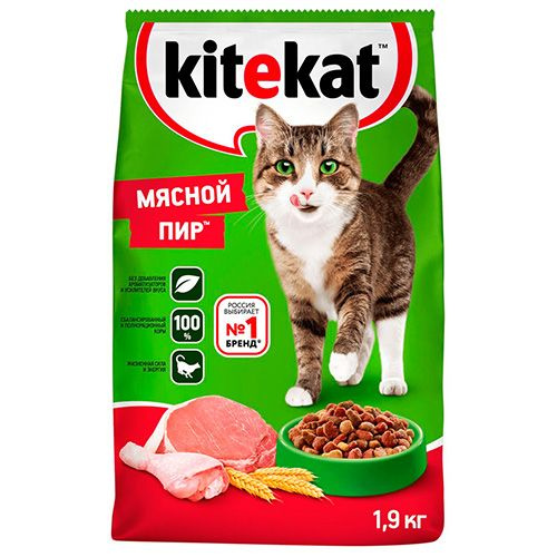 Kitekat / Китикет Сухой корм для кошек Мясной пир 1,9 кг #1