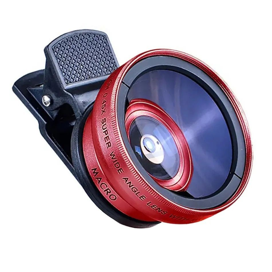 Макролинза для телефона, смартфона, КРАСНЫЙ / Линза на телефон макро ...