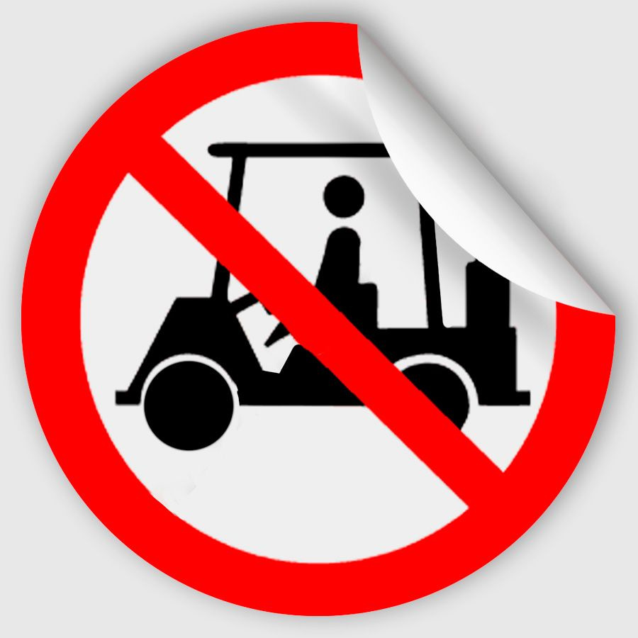 Наклейка P219 "Движение машины для гольфа запрещено" 400x400 мм, 10 шт  #1