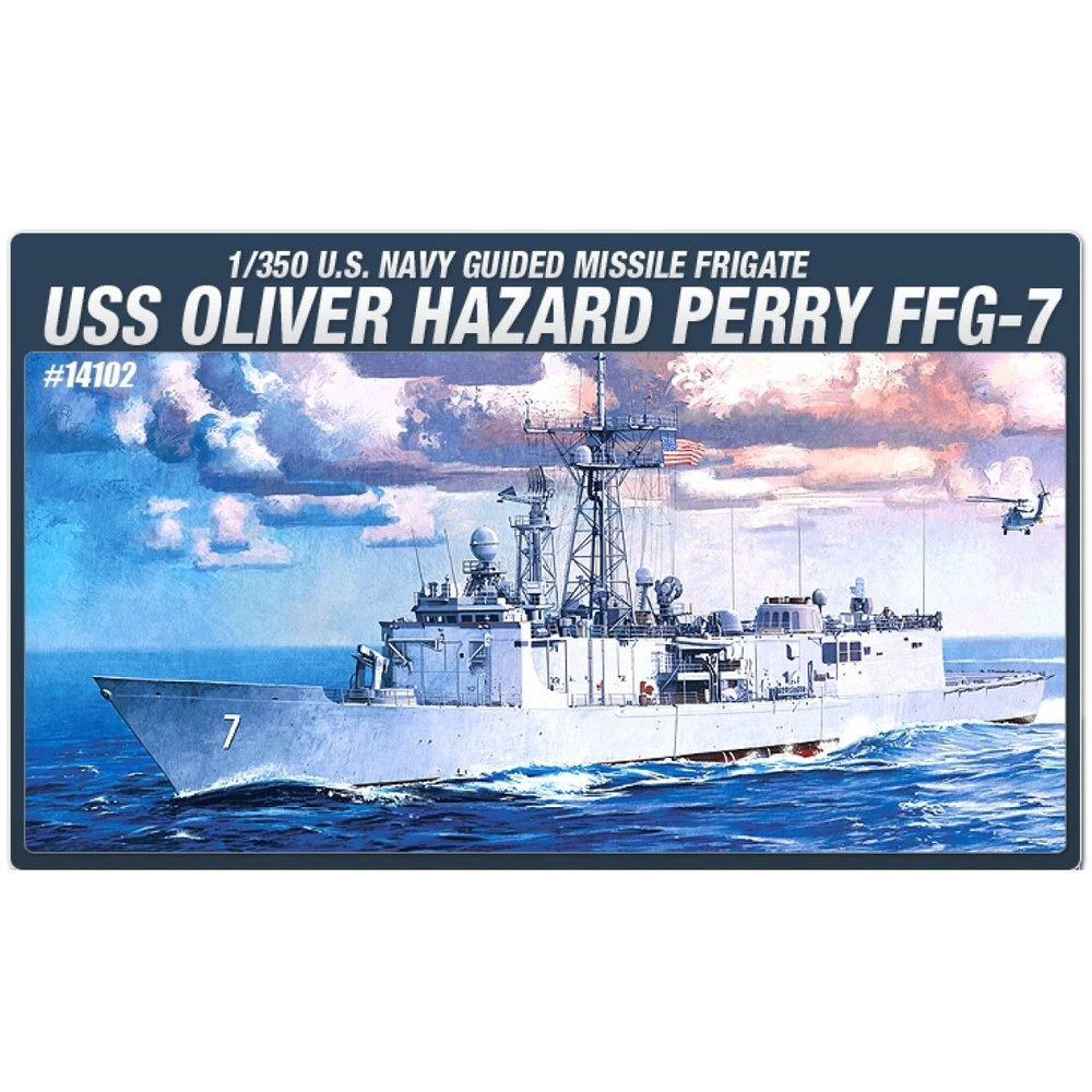 Academy сборная модель 14102 USS Oliver Hazard Perry FFG-7 1:350 #1