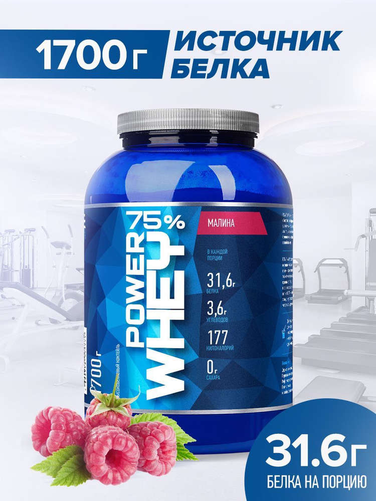 Протеин Power Whey, Белковый порошок, Малина, 1700 г. Rline #1