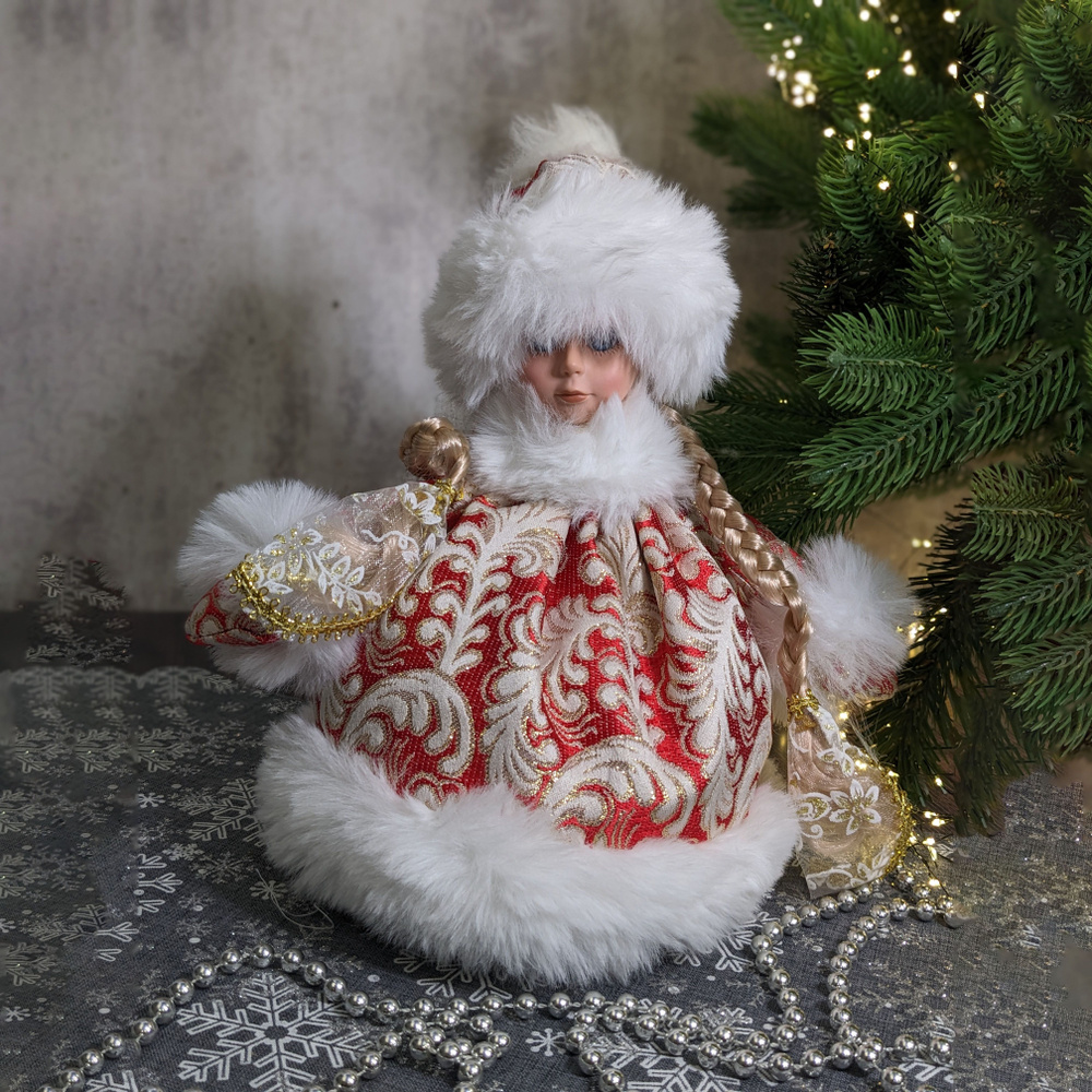 Новогодняя фигурка-мешок для подарка и конфет Снегурочка. Снегурочка под елку.  #1