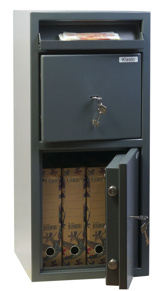 Депозитный офисный сейф для денег и документов с купюроприемником Klesto DS78/2, взломостойкий, ключевой #1