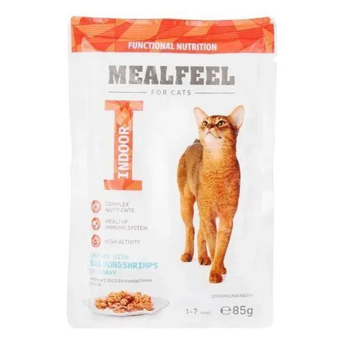 Влажный корм Mealfeel с курицей, лососем и креветками для взрослых кошек 85 г (2 шт)  #1