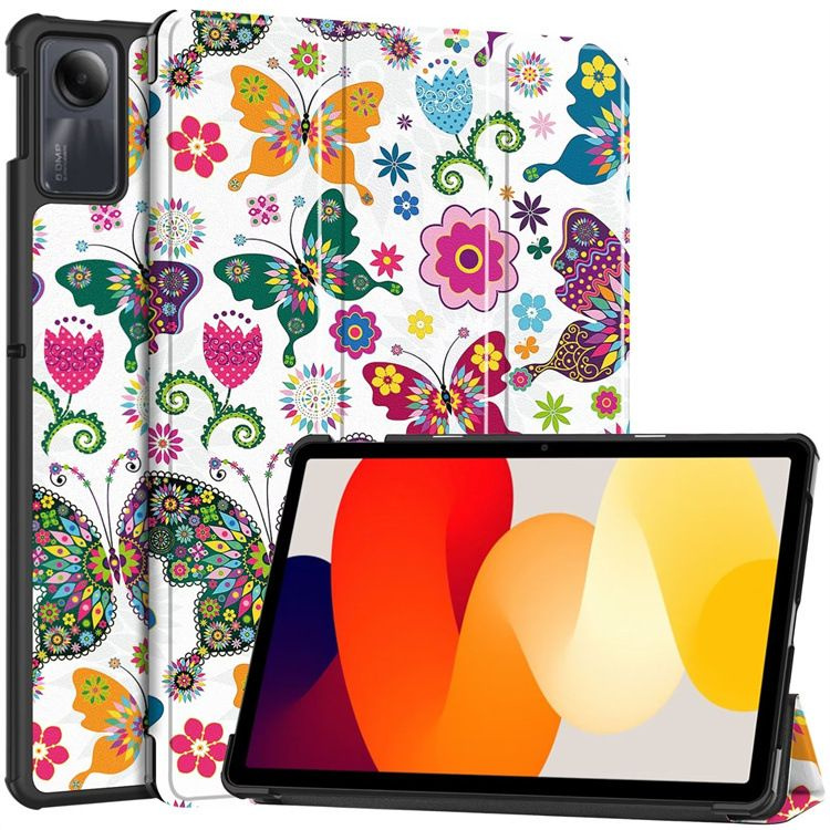 Чехол для планшета Redmi Pad SE (11 дюймов), с магнитом и красивым рисунком (Бабочки)  #1