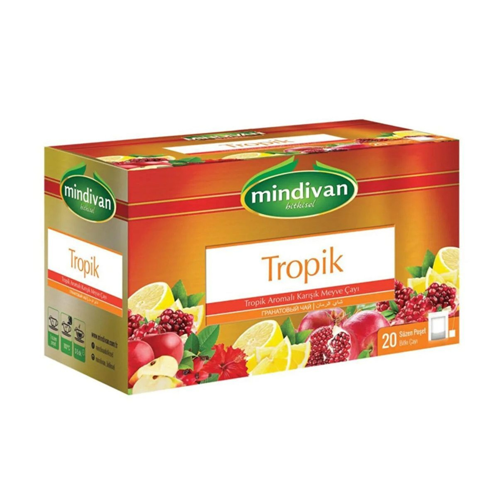 Турецкий фруктовый гранатовый чай Tropik Mindivan 20 пакетиков  #1