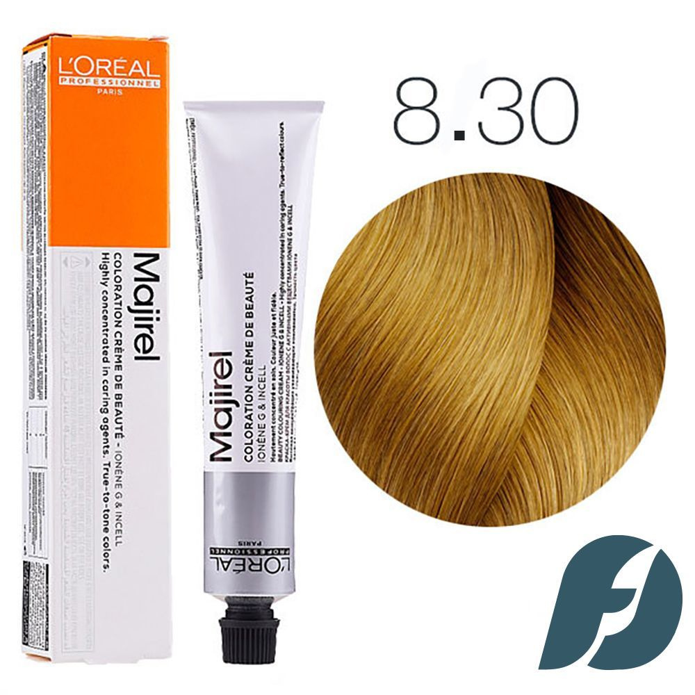 L'Oreal Professionnel MAJIREL 8.30 Крем-краска для волос cветлый блондин интенсивно-золотистый, 50мл. #1