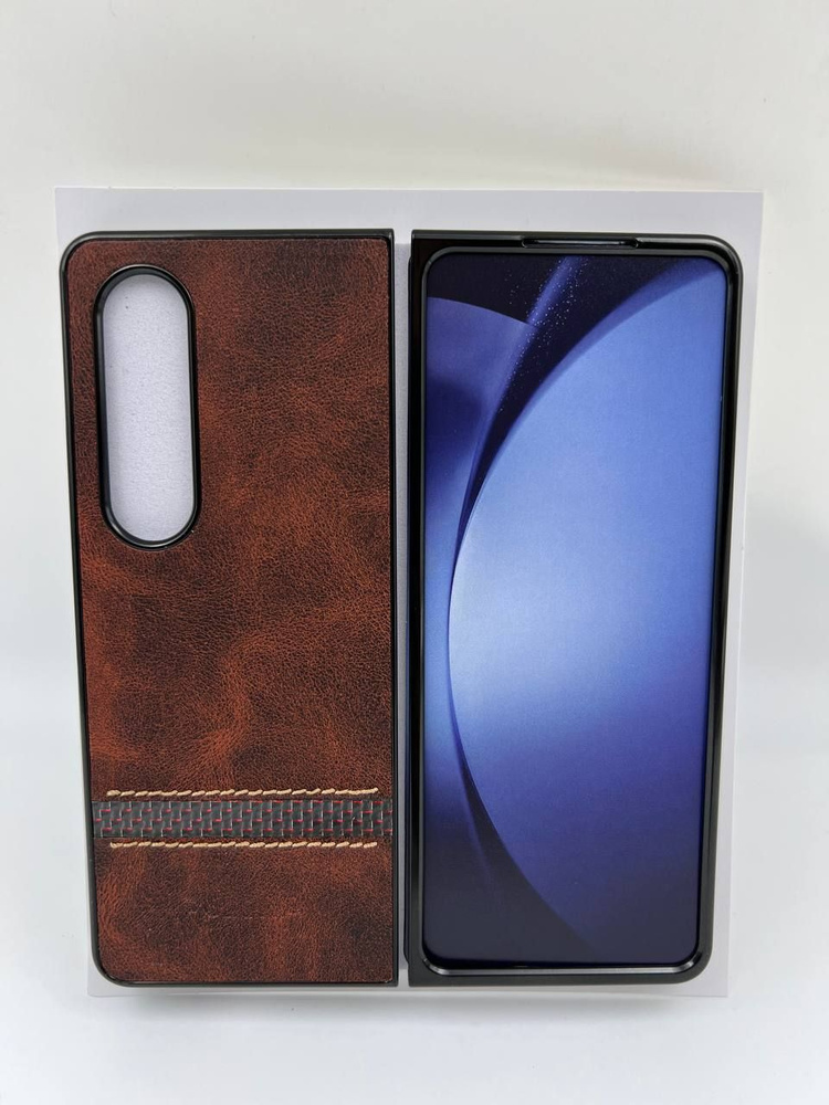 Премиальный кожаный чехол / Leather case / PULOKA / для Samsung Galaxy ZFold 3 / Самсунг Галакси Фолд #1
