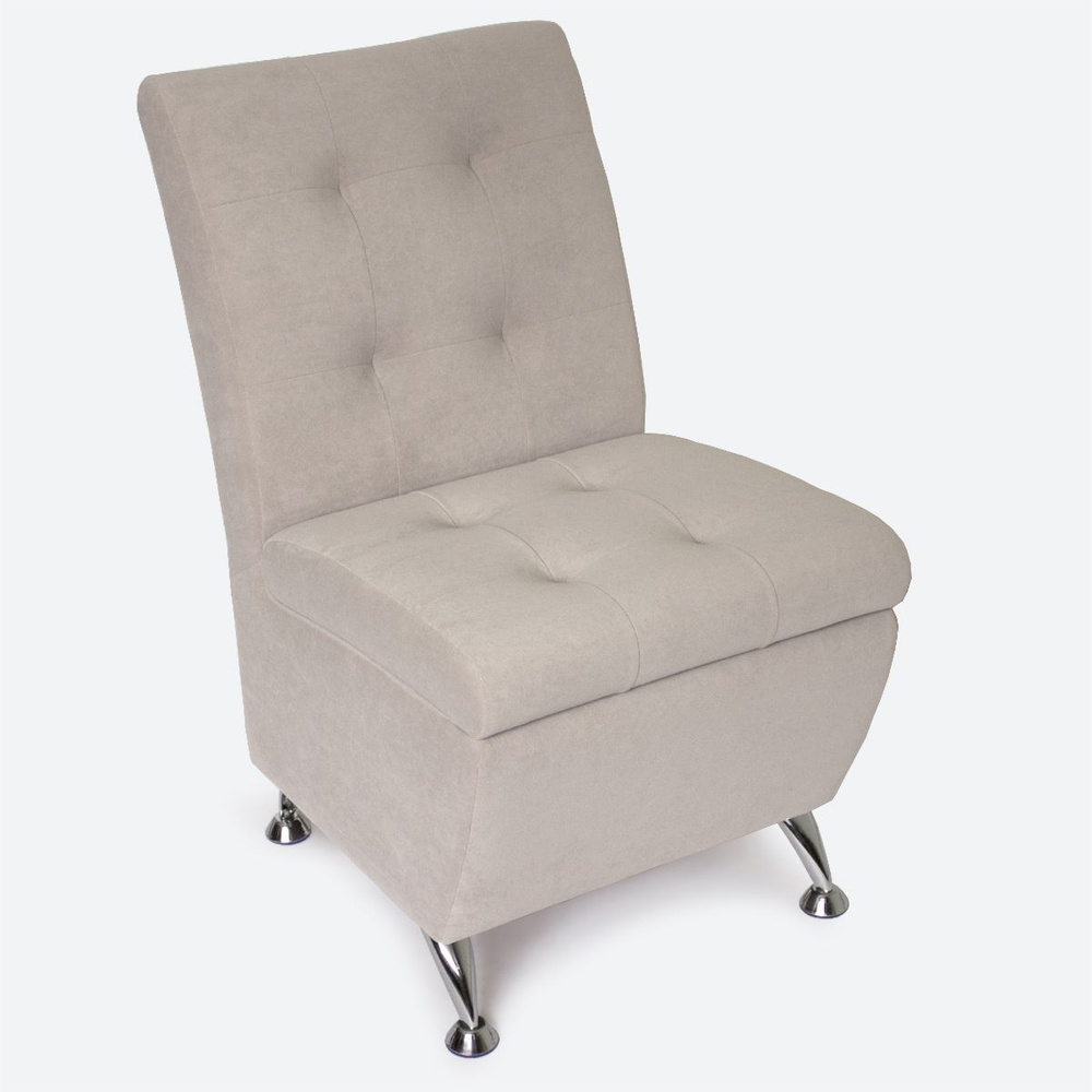 Кресло с ящиком Студия-Ф - Форма. 50х66х86 см, с декоративной прошивкой, без подлокотников, велюр Dream #1