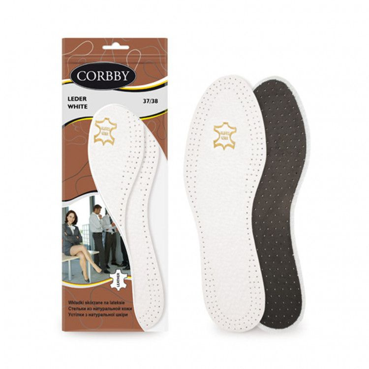 Стельки CORBBY из натуральной кожи LEDER white, белые., 45-46 #1