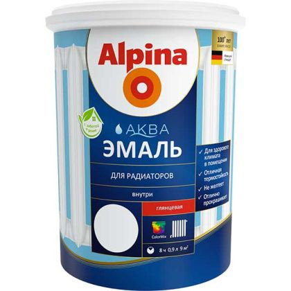 Эмаль Alpina Аква для радиаторов (900мл) #1