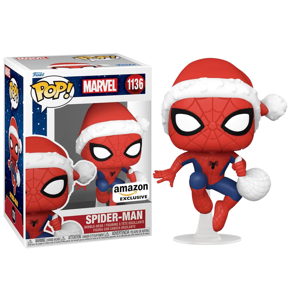 Фигурка Funko Pop! Spider-Man in Hat (Стикер Amazon (Фанко Поп Человек-Паук в шапочке Санты))  #1