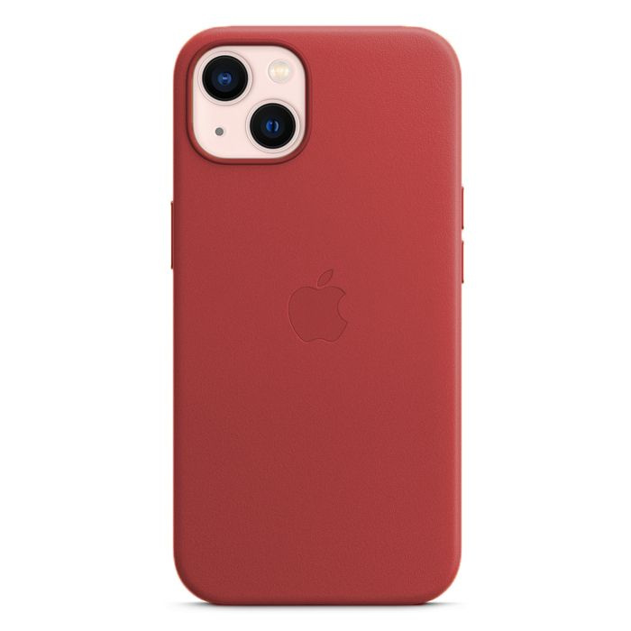 Кожаный чехол MagSafe для iPhone 13 / с анимация / Leather Case with MagSafe / красный  #1