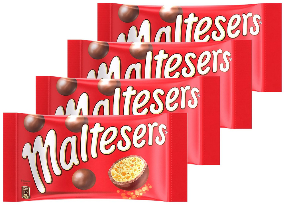 Драже Maltesers шоколадное с хрустящим центром, 37г х 4шт #1