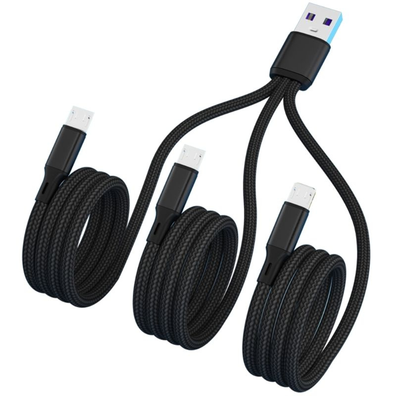 USB2.0 Type-A папа на 3 разъема для зарядки Micro USB, зарядный кабель, адаптер разветвителя питания, #1