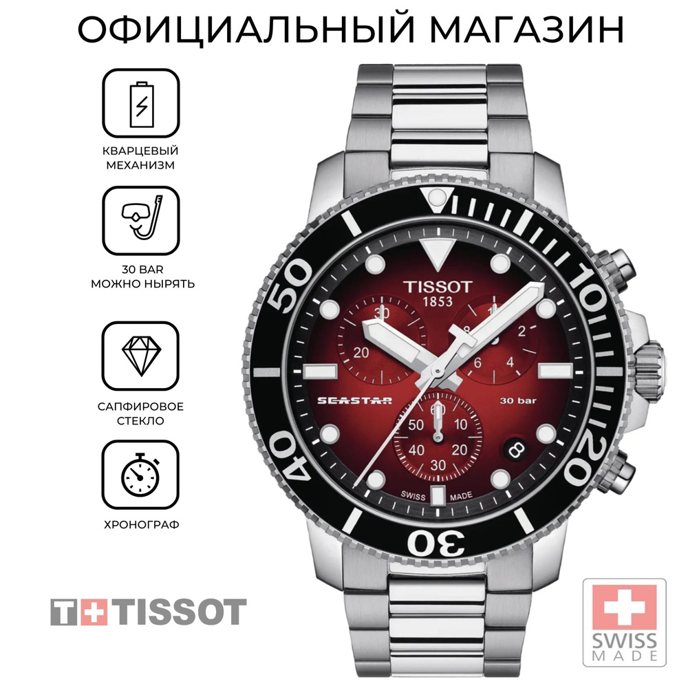 Швейцарские мужские часы Tissot Seastar 1000 Quartz Chronograph T120.417.11.421.00 (T1204171142100)  #1