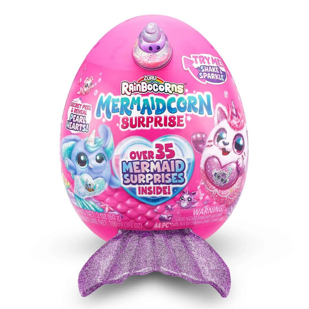 Игровой набор Zuru Rainbocorns Mermaidcorn Surprise, мягкая игрушка-сюрприз русалочка в яйце, бордовый #1