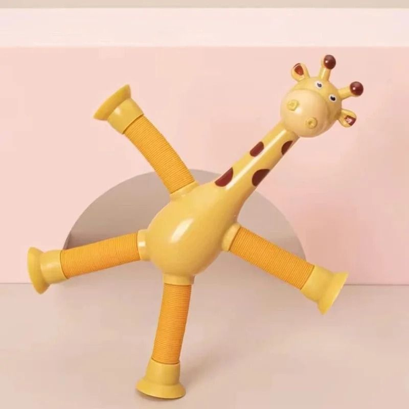 Развивающая игрушка для малышей для развития мелкой моторики жираф на присоске (желтый)  #1