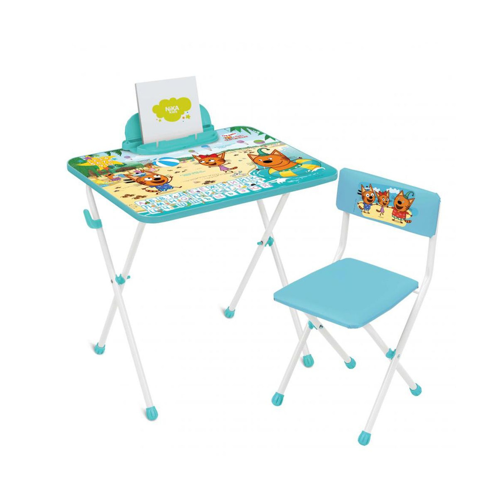 Комплект детской мебели Nika Три кота, стол + стул, голубой/белый  #1