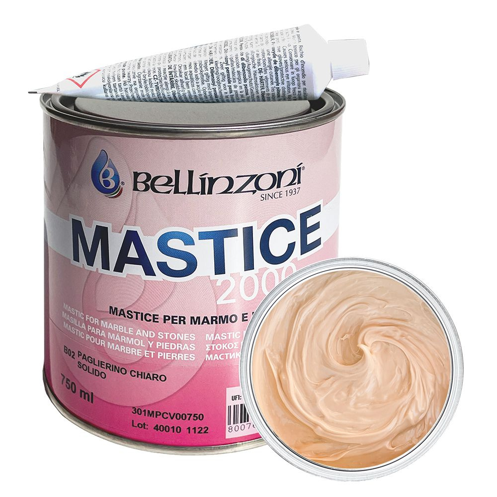 Густой полиэфирный клей-мастика MASTICE 2000 BELLINZONI (Мастика 2000 Беллинзони) для камня, светло-бежевый #1