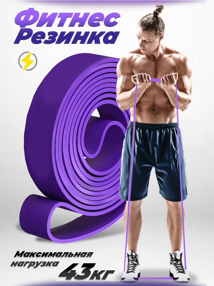 Резинка для фитнеса, тренажеры и фитнес резинка, эспандер ленточный фиолетовый  #1