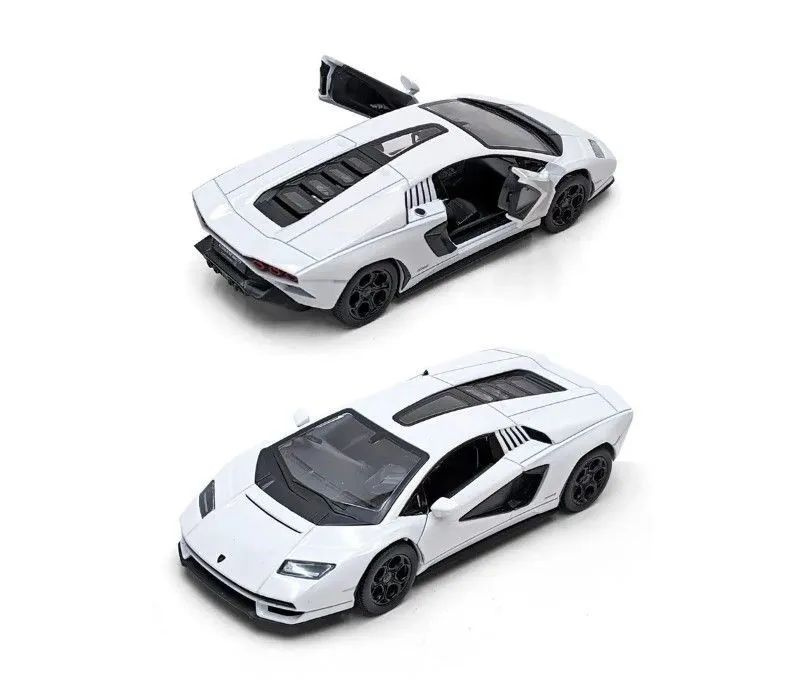 KT5437D Машинка металлическая Lamborghini Countach LPI 800-4D, Kinsmart 1:38, инерционная,белый цвет #1