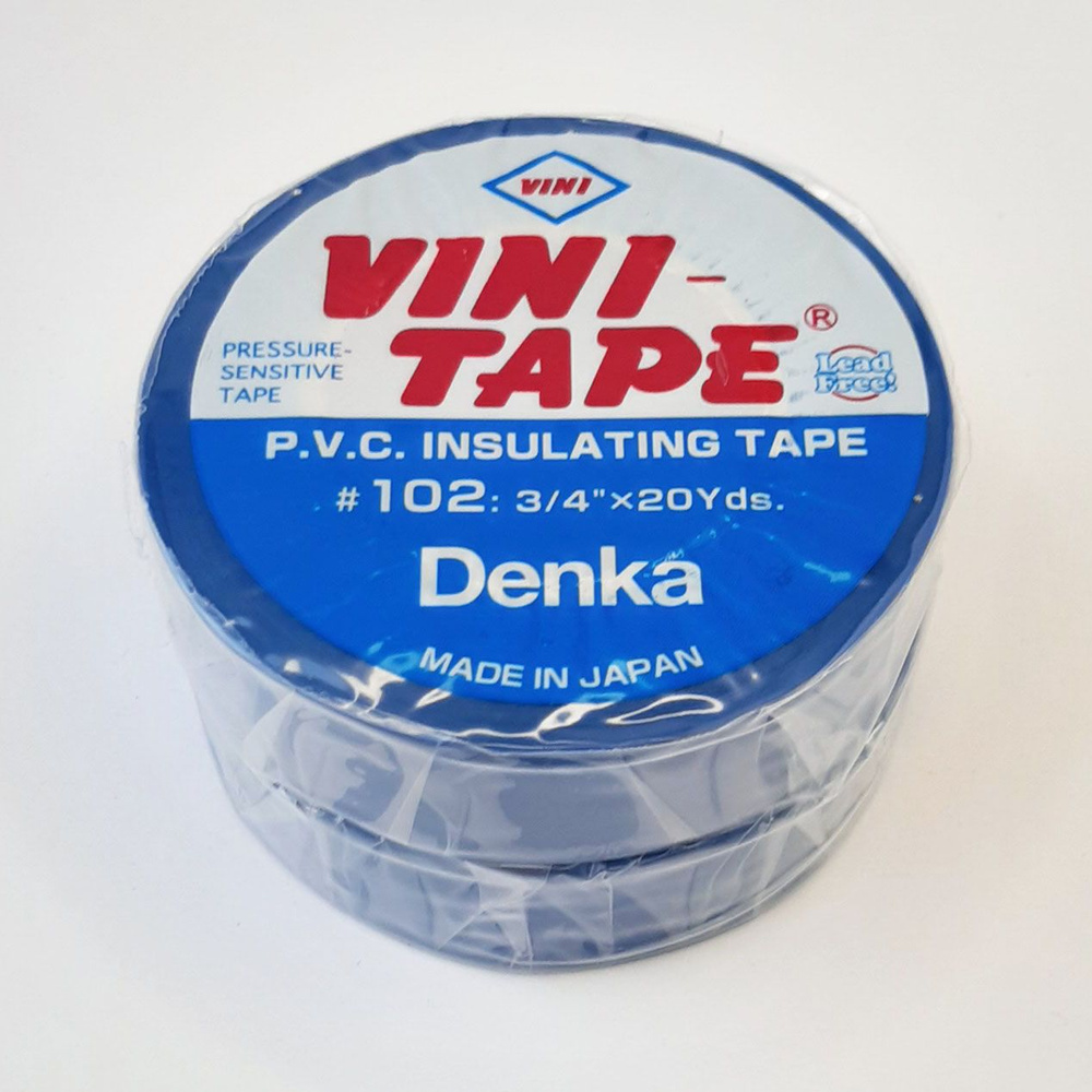 Denka Vini-Tape 102 * 2шт по 20метров * 19мм * синяя ПВХ изолента, большой моток  #1