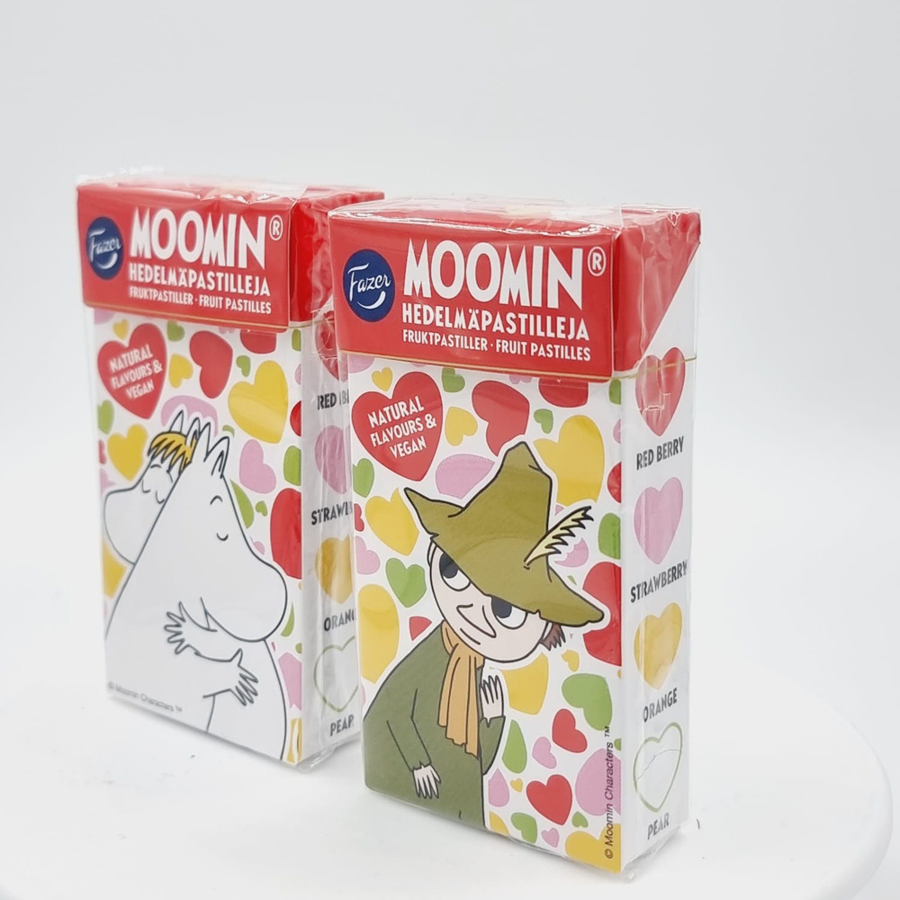 Конфеты пастилки Fazer "Moomin Hedelmapastilleja" фруктовые в виде сердечек (2x40) 80 г (из Финляндии) #1