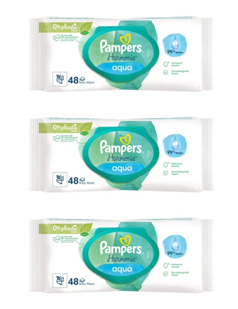 Pampers Влажные салфетки для детей Aqua Pure, 48 шт, 3 уп #1