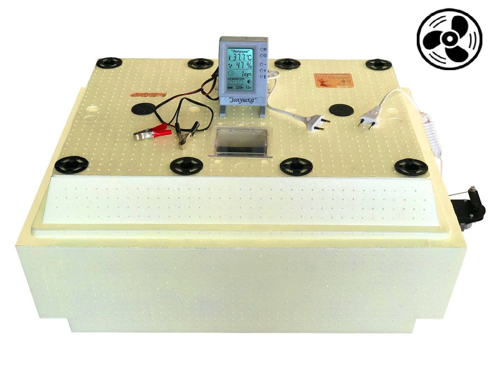 Инкубатор Золушка 2020 (70-220/12) авт. поворот, с вентилятором и ЖК дисплеем, кур.-70, гус.-40 ячеек #1