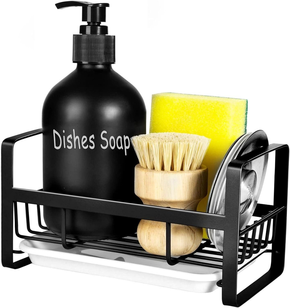 Органайзер на кухню на мойку. Кухонный держатель для губки, тряпок, моющих средств. Подставка для мыла #1