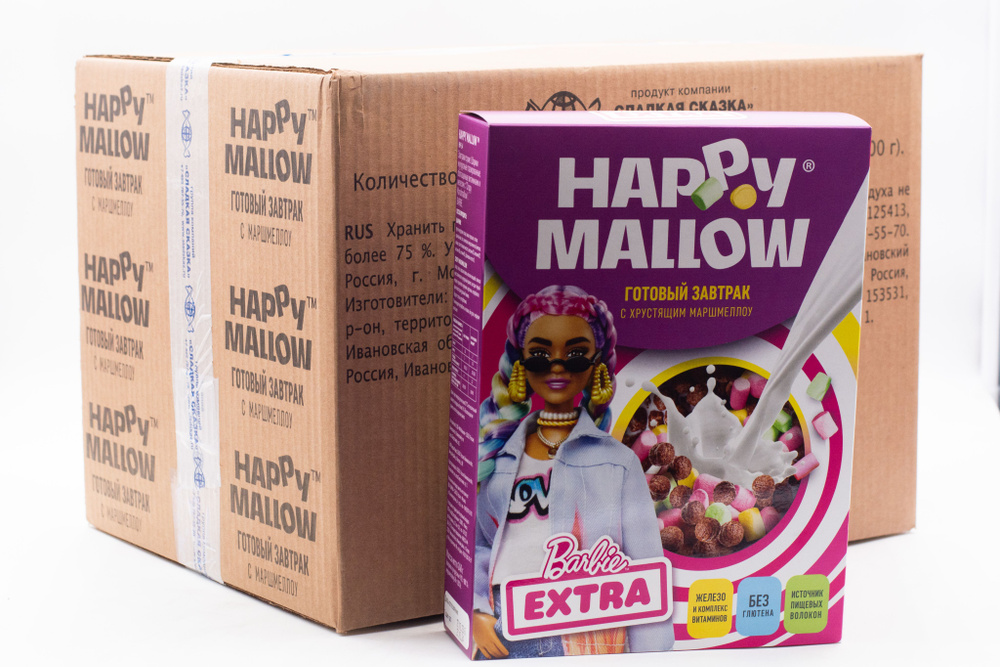 Сухой завтрак с маршмеллоу Хеппи Маллоу Барби 240 грамм / Happy Mallow ...