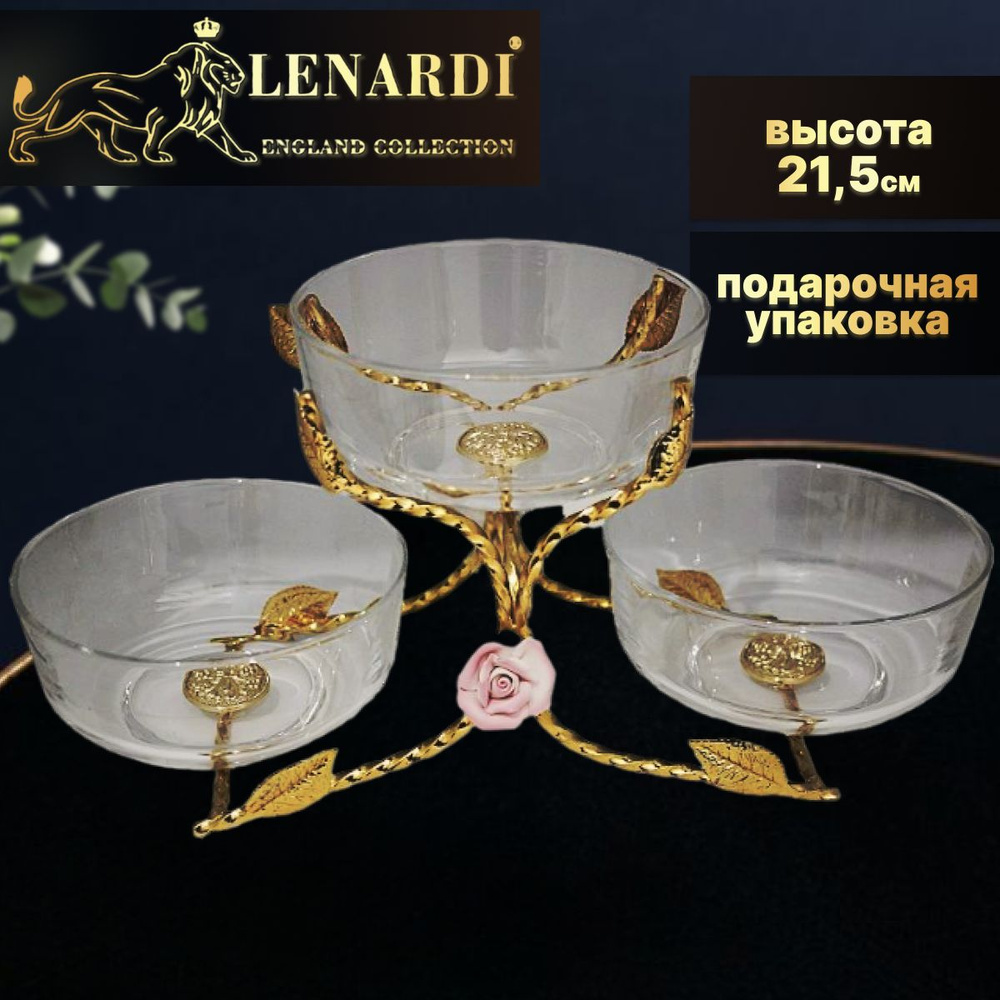 Менажница на ножке 18 см. Коллекция "Империя". Lenardi. Стекло - купить ...