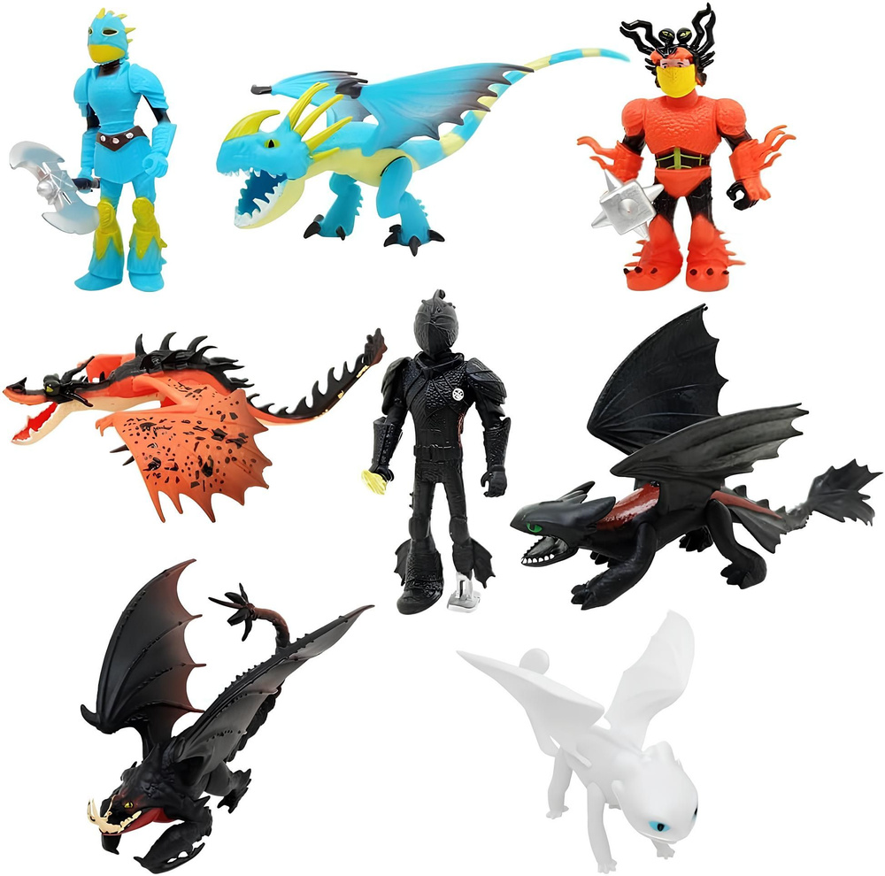 Набор фигурок Как приручить дракона (5-12см, 8шт, пакет) купить на OZON ...