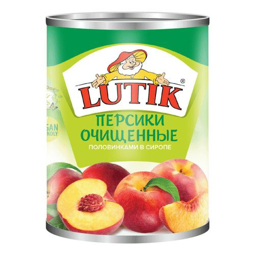 Персики Lutik половинки очищенные в сиропе 425 мл #1