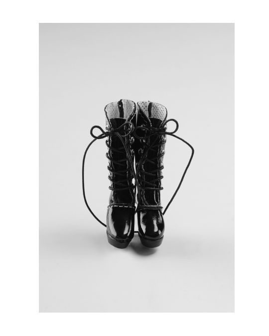 Сапоги для БЖД кукол Dollmore 12 inches Shilla Boots Black (Лаковые, на шнуровке, чёрный)  #1