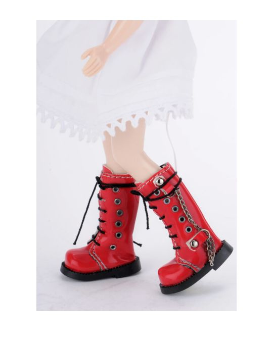 Сапоги для БЖД кукол Dollmore 12 inches Anfan Chain Boots Red (Высокие, красные, с цепочками для кукол #1