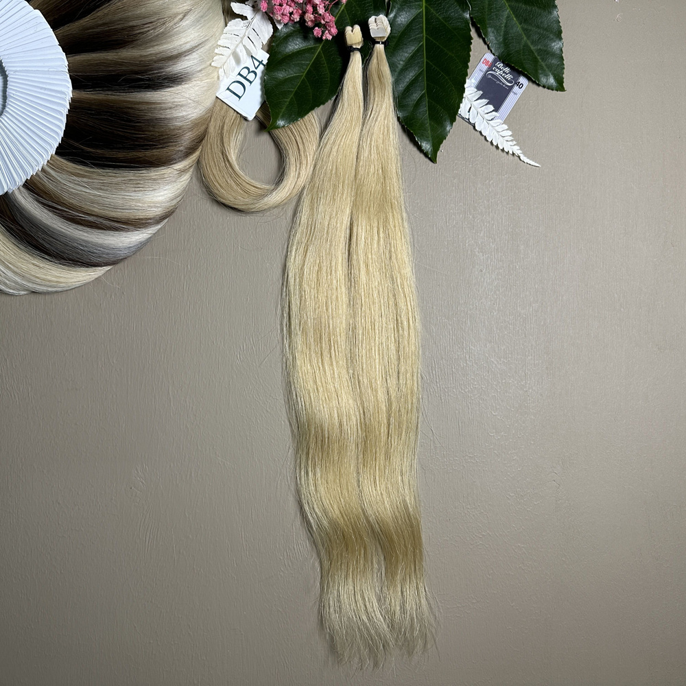 Волосы на микроленте 40см №DB4 (25 лент) #1