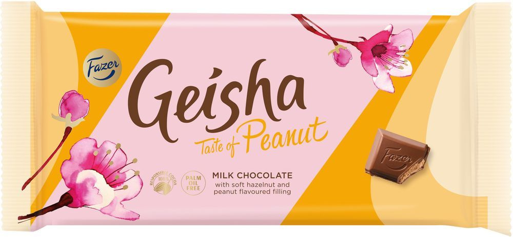 Fazer Шоколад молочный Geisha taste of Peanut Вкус Арахиса 100 гр. С мягкой начинкой со вкусом фундука #1