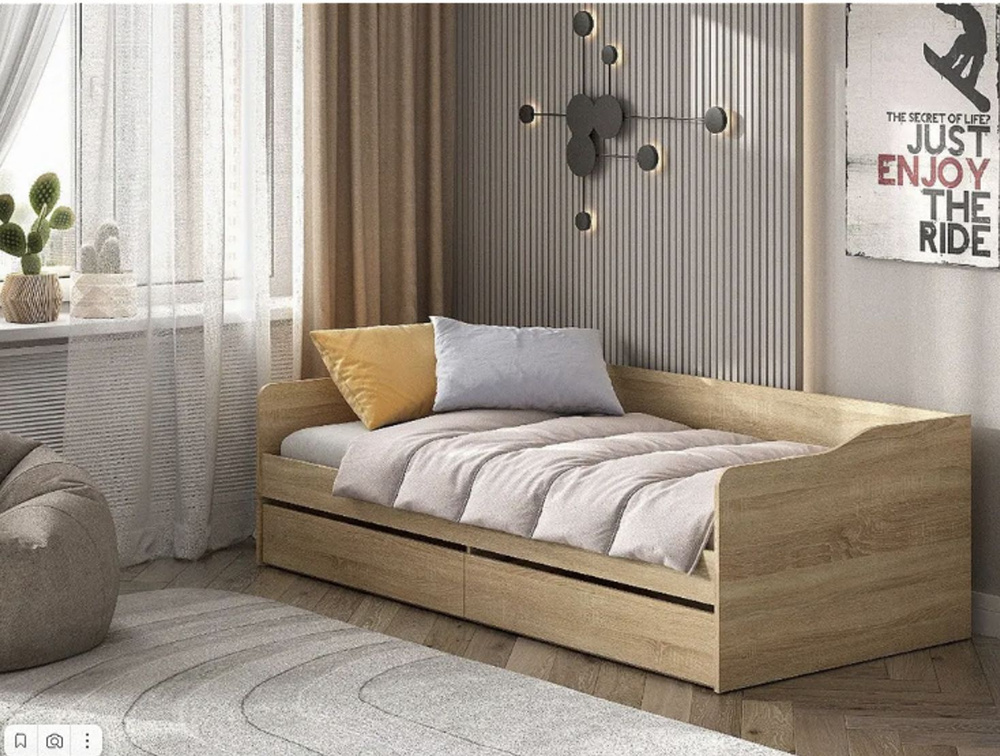 ARNIKA Односпальная кровать, 90*200 "Моника" с ящиками, в спальню, взрослая, детская, подростковая, в #1