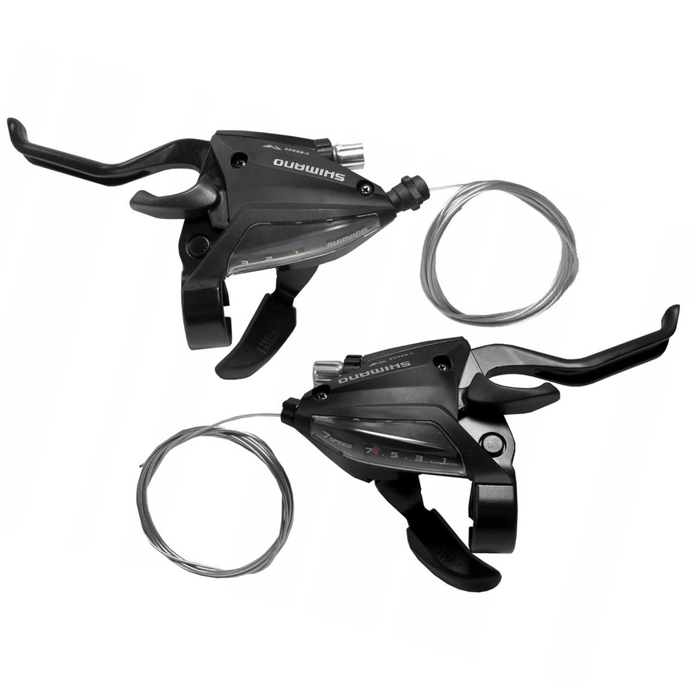 Комплект шифтеров + тормозные ручки (комборучки) Shimano EF500 3x7 скоростей, черные  #1