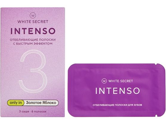 Отбеливающие полоски для зубов (3 саше) White Secret Whitening strips for teeth Intenso  #1