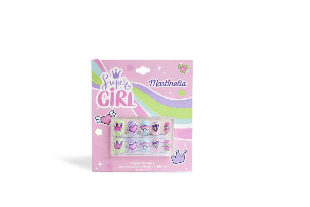 Набор для ногтей детский , накладные ногти для девочек , подарочный набор , Martinelia  #1