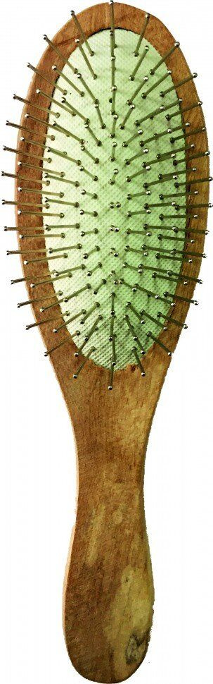 Iron Style Расческа-массажка для волос, деревянная, с металлическими зубчиками  #1