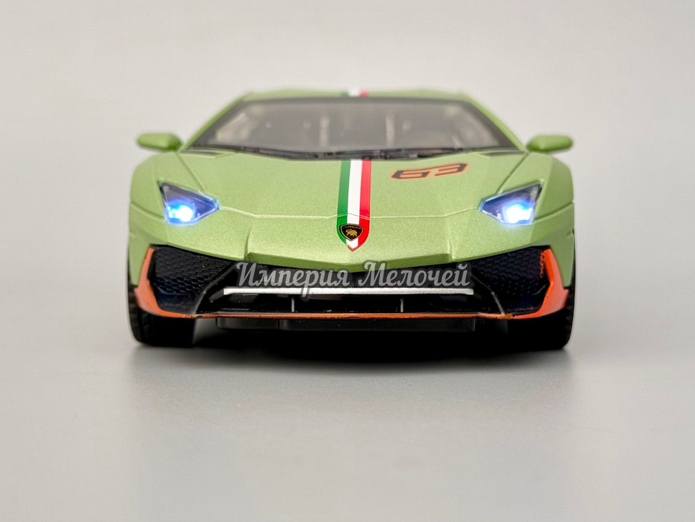 Металлическая машинка Ламборджини Авентадор Lamborghini Aventador 1/32 (зеленый)  #1