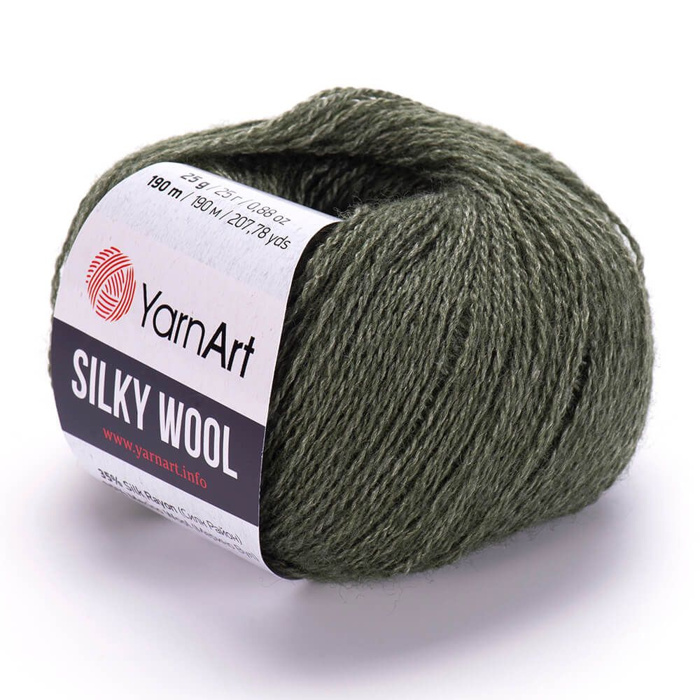 пряжа Шелк шерсть (Silky wool) упаковка 10 мотков 25 г. 190 м. 35% шелк вискоза 65% мериносовая шерсть #1